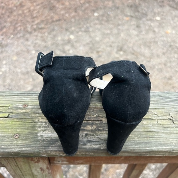 CHINESE LAUNDRY Chunky PLATFORM HEEL Open Toe Shoes Sz 6 1/2 - Picture 7 of 10